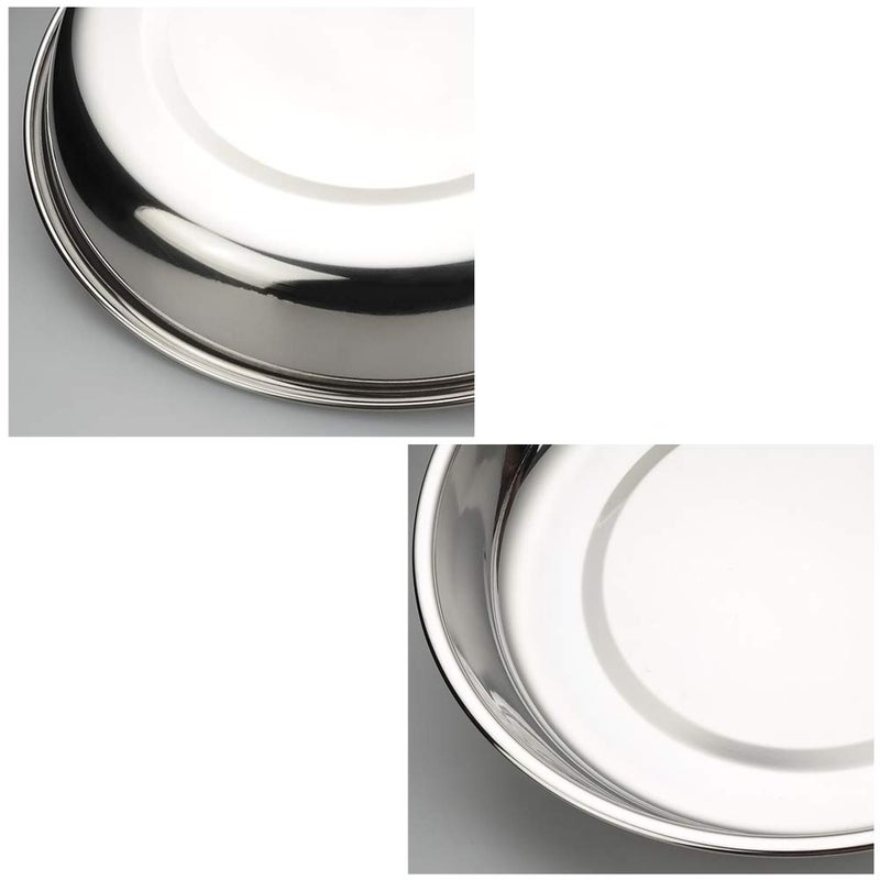 Qskely Stainless Steel Dinner Round Plates, 4 Pack Food Grade Stainless Steel Plates - Image 3